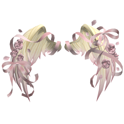 🎀 Rose Petal Angel Wings Ribbons Bows Yellow Pink