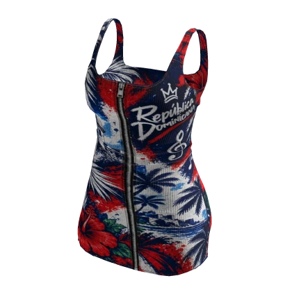 Dominican Republic Y2K Zip-Up Dress Roblox item render