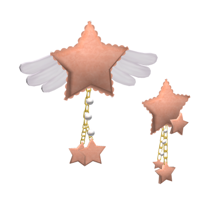 -',ৎ Angelic Star Wings Hairclip Peach Orange Roblox item