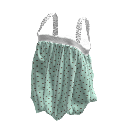 💜 Ruffled Strap Bubble Cami Top_Mint