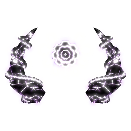 Glowing Emissive Purple Horns with Flower Rose