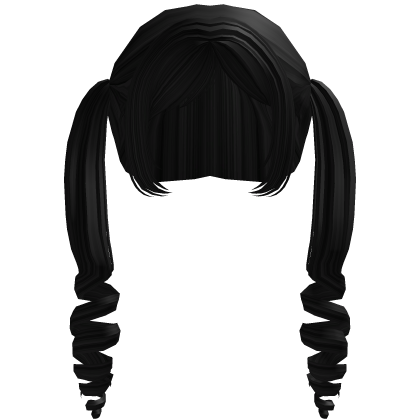 𐔌♡ : black kawaii drill twintails  Roblox item