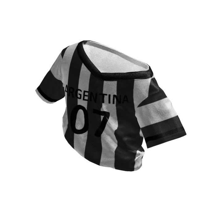 Black & Grey Striped Argentina Crop Jersey