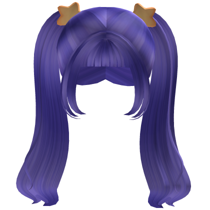 Purple Cute Star/Lunar Pigtails Hair w/Bangs thumbnail