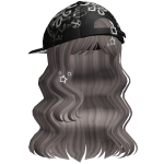 Curly Ash Hair w Y2k Black Cap