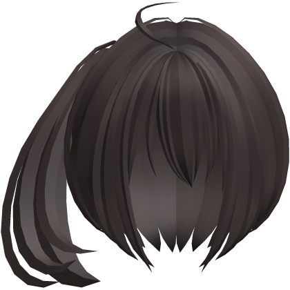 2000s moe short fluffy side pony brown