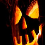 Pumpkin that is on fire