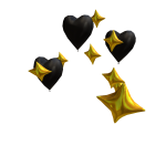 Emoji collection: Black heart balloons