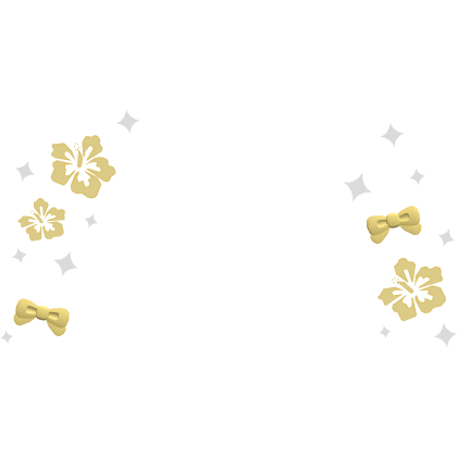 yellow cutesy hibiscus flower bow sparkle aura Roblox item