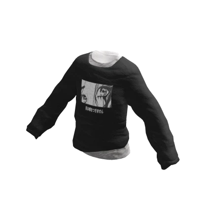Y2K Oversized Anime Hoodie w Shirt Black Roblox Item Rolimon s