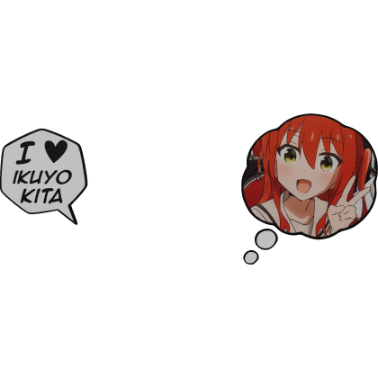 Ikuyo Kita Thinking Bubble + I Love Text