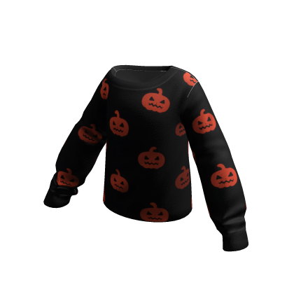 Pumpkin Pattern One Shoulder Sweater