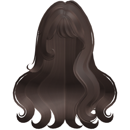 ♡ Cute Fluffy Wavy Hair w/ Bangs (Brown) Roblox item
