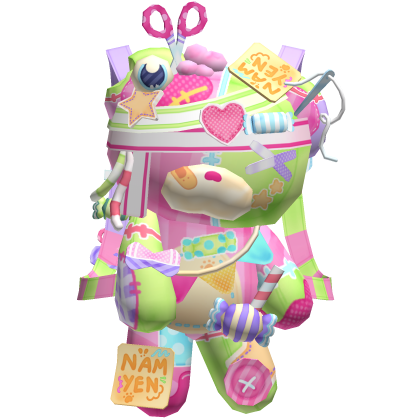 kawaii pastel decora cluttered charm bear backpack Roblox item