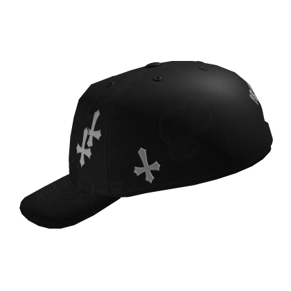 Black Cross Backwards Cap For Hair Roblox item