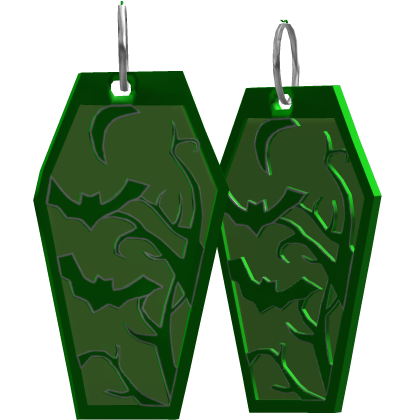 green haunt coffin earrings