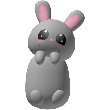 Gray Cute Plush Bunny Backpack | Roblox Item - Rolimon's