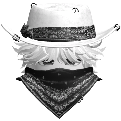Gothic Cowboy Bandit w/ Neckscarf & Cowboy Hat