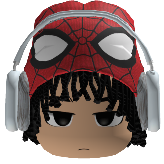 Dreads w/ Spider Beanie + White Headphone + Face