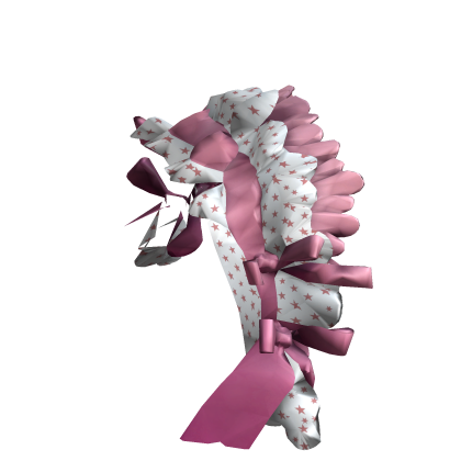 Cute Ruffle Headband - Pink White Roblox item
