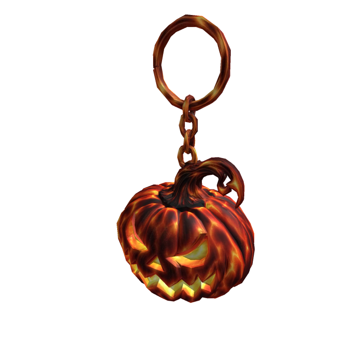 Waist Flaming Pumpkin Keychain    left side