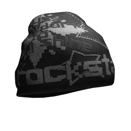 BLACK ROCKSTAR Y2K STARFACE BEANIE Roblox item