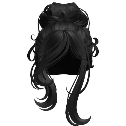Swirly Curled Salon Bun (Black)