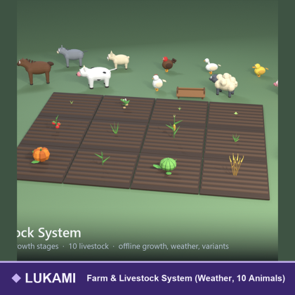 Farm & Livestock System (Weather, 10 Animals)