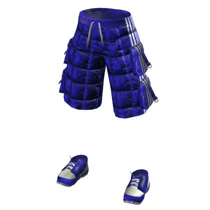 Neon Blue Jorts shorts with boots thumbnail