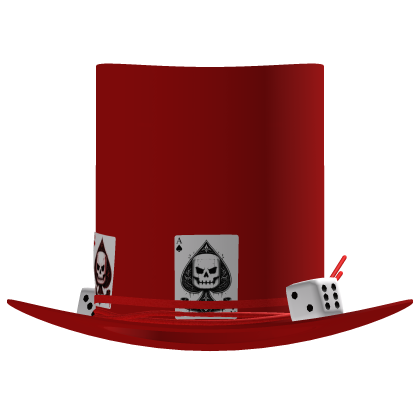 Card Dice Top Hat Red