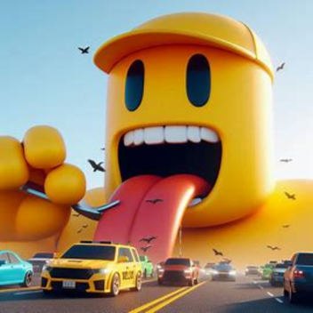 Drive Into A Giant Noob 