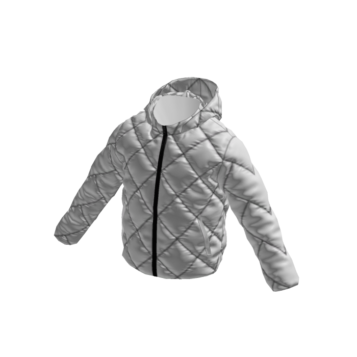 Puffer Jacket Silver Chrome