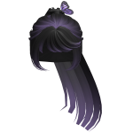 Hair Pigtails urple Black w/ Butterfly