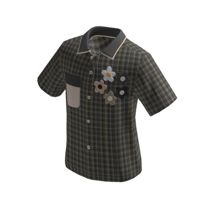 Daisy Pocket Plaid Shirt (grey)