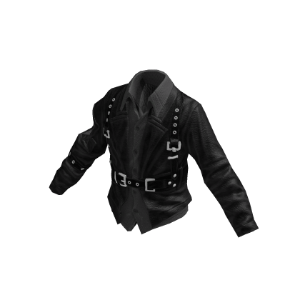 Stylish Black Jacket & Grey Shirt w/ Suspenders - Roblox