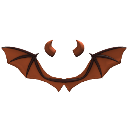 Orange Halloween Vampire Wings + Horns Combo