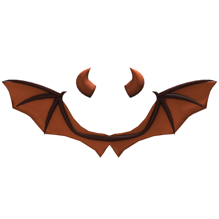 Orange Halloween Vampire Wings + Horns Combo
