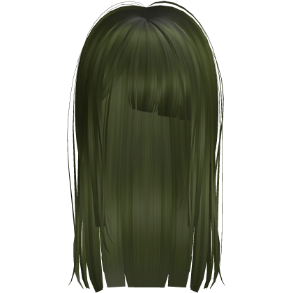 Dark Green Long Messy Goth Short Bangs Horror Hair