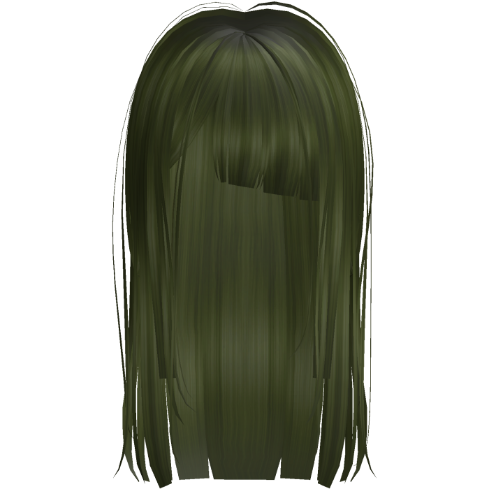 Dark Green Long Messy Goth Short Bangs Horror Hair