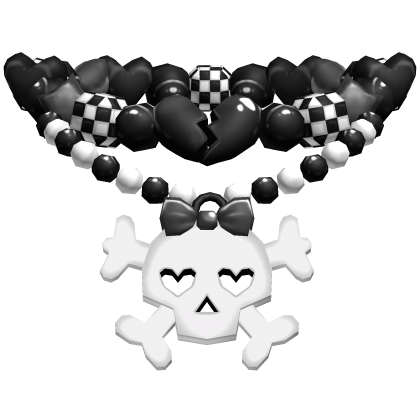 Cute Harajuku Cluttered Skull Necklace (Black) Roblox item