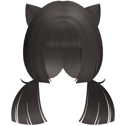 dark ash cutecore neko girl low hime pigtails