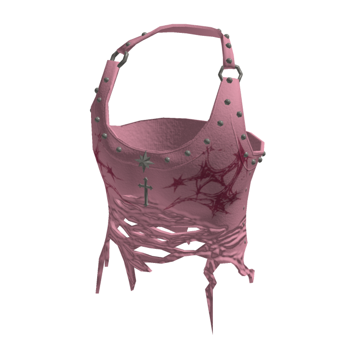 Ruched Halter Top with Starbursts (Pink)