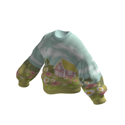 Oversized Knitted Sweater Prarie House Blue thumbnail
