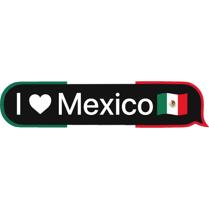 i heart mexico text