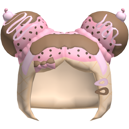 pink strawberry yummy icecream low poly hair  Roblox item