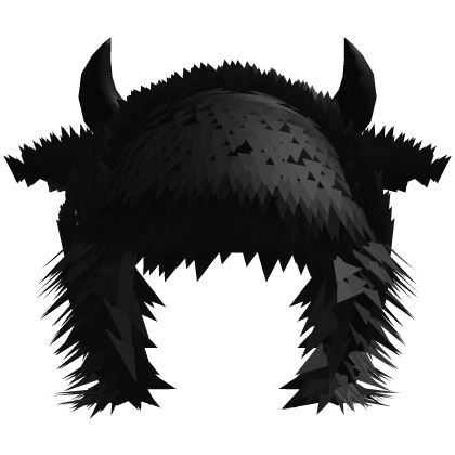Ushanka Horns Black Dark Emo Goth Fur Demon Roblox item