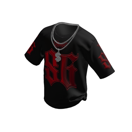 Black Red OS 86 Svddenly T-Shirt w/ Dollar Chain