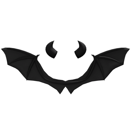 Black Halloween Vampire Wings + Horns Combo