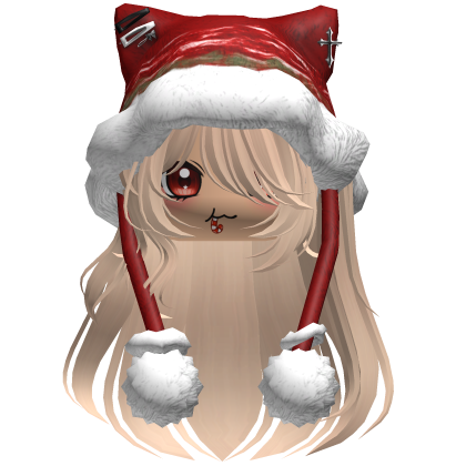 Long Blonde hair cute Christmas hat Y2k