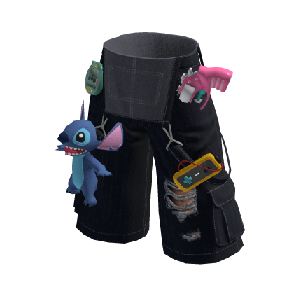 Stitch Short Pants Black thumbnail